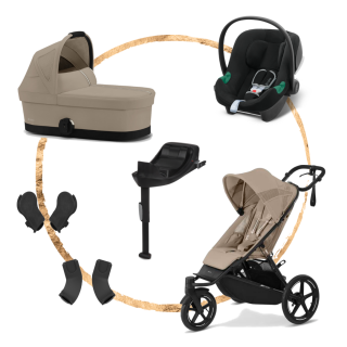 Set Cybex Avi Spin Almond Beige + korba S + adaptéry na korbu + adaptéry na autosedačku + báze One +