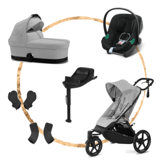 Set Cybex Avi Spin Fog Grey + korba S + adaptéry na korbu + adaptéry na autosedačku + báze One +