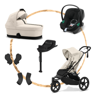 Set Cybex Avi Spin Seashell Beige + korba S + adaptéry na korbu + adaptéry na autosedačku + báze One