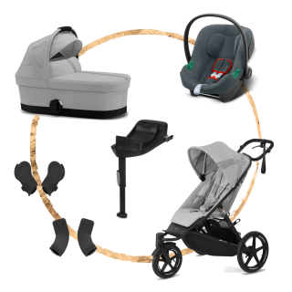 Set Cybex Avi Spin Fog Grey + korba S + adaptéry na korbu + adaptéry na autosedačku + báze One +