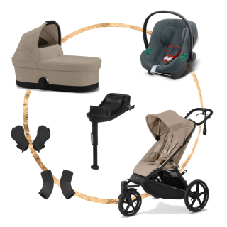 Set Cybex Avi Spin Almond Beige + korba S + adaptéry na korbu + adaptéry na autosedačku + báze One +