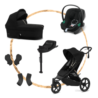 Set Cybex Avi Spin Moon Black + korba S + adaptéry na korbu + adaptéry na autosedačku + báze One