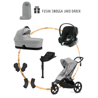 Set Cybex Avi Spin Fog Grey + korba S + adaptéry na korbu + adaptéry na autosedačku + báze One +