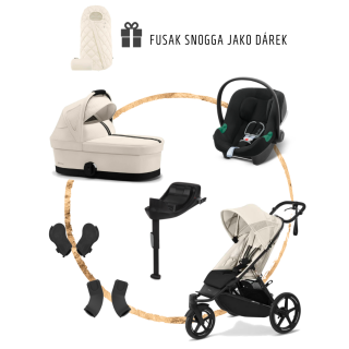 Set Cybex Avi Spin Seashell Beige + korba S + adaptéry na korbu + adaptéry na autosedačku + báze One