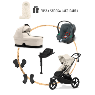 Set Cybex Avi Spin Seashell Beige + korba S + adaptéry na korbu + adaptéry na autosedačku + báze One