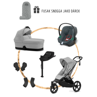 Set Cybex Avi Spin Fog Grey + korba S + adaptéry na korbu + adaptéry na autosedačku + báze One +